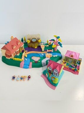 Vintage Polly Pocket Pollyville Lot 1994 1995 1996 Bluebird Playsets